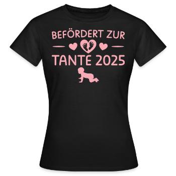 Werdende Tante 2025 Babyparty - Frauen T-Shirt - Schwarz - Vorne - AI Model Female 172 dark (172cm)