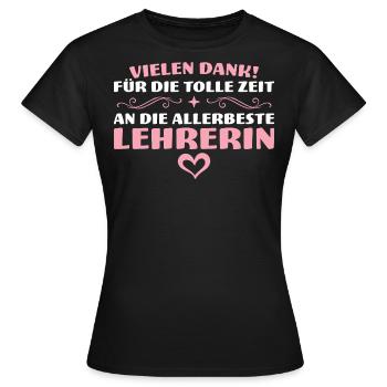 Danke Beste Lehrerin Abschied Geschenk - Frauen T-Shirt - Schwarz - Vorne - AI Model Female 172 dark (172cm)