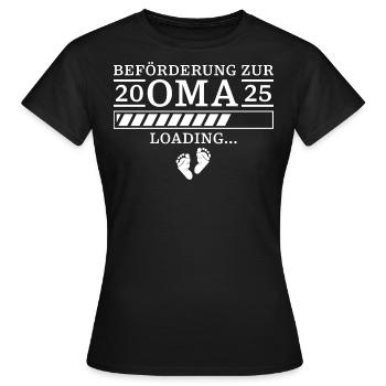 Beförderung zur Oma 2025 Loading - Frauen T-Shirt - Schwarz - Vorne - AI Model Female 172 dark (172cm)