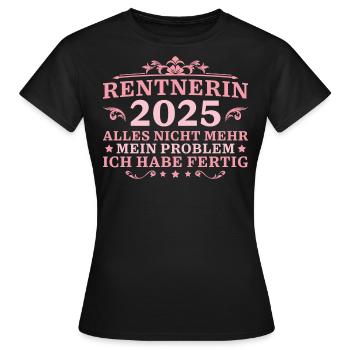 Rente Abschied 2025 Kollegin Rentnerin - Frauen T-Shirt - Schwarz - Vorne - AI Model Female 172 dark (172cm)