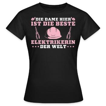 Beste Elektrikerin der Welt Handwerkerin - Frauen T-Shirt - Schwarz - Vorne - AI Model Female 172 dark (172cm)