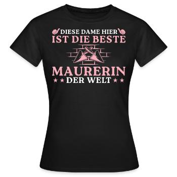 Beste Maurerin der Welt - Frauen T-Shirt - Schwarz - Vorne - AI Model Female 172 dark (172cm)