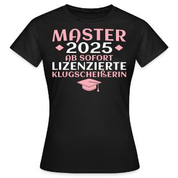 Masterprüfung bestanden Master Abschluss 2025 - Frauen T-Shirt - Schwarz - Vorne - AI Model Female 172 dark (172cm)