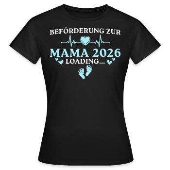 Werdende Mama 2026 Schwangerschaft verkünden - Frauen T-Shirt - Schwarz - Vorne - AI Model Female 172 dark (172cm)