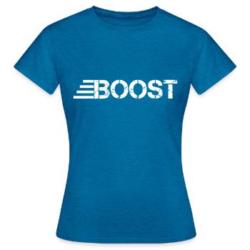 Boost - Frauen T-Shirt - Antikblaues Saphir meliert - Vorne - AI Model Female 172 dark (172cm)
