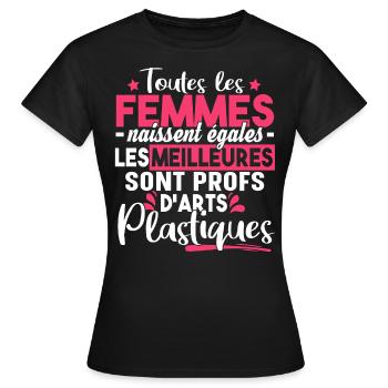Arts Plastiques Dessin Prof Professeur Métier - T-shirt Femme - noir - Devant - AI Model Female 172 dark (172cm)
