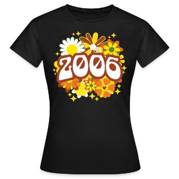 Hippi 20 Ans Femme Anniversaire 2006 - T-shirt Femme - noir - Devant - AI Model Female 172 dark (172cm)