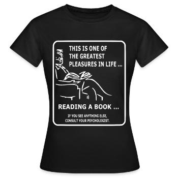 Monter une conception de livre - T-shirt Femme - noir - Devant - AI Model Female 172 dark (172cm)