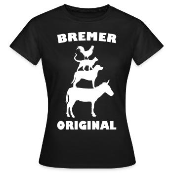 Musiciens de Brême - T-shirt Femme - noir - Devant - AI Model Female 172 dark (172cm)