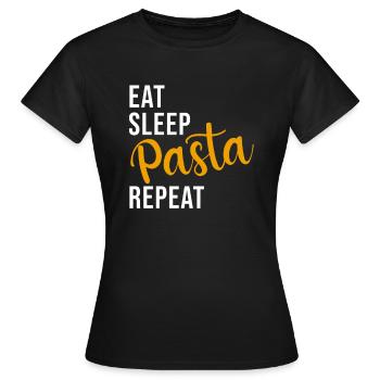 Nudel Nudeln Pasta Spaghetti Kohlenhydrate Spruch - Frauen T-Shirt - Schwarz - Vorne - AI Model Female 172 dark (172cm)
