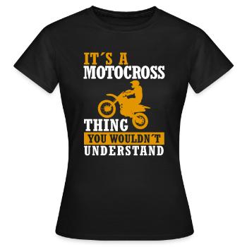 Motocross Motocrosser Moped Biker Motocross Spruch - T-shirt Femme - noir - Devant - AI Model Female 172 dark (172cm)