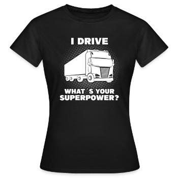 Trucker Transport Spedition LKW Fahrer Spruch - Frauen T-Shirt - Schwarz - Vorne - AI Model Female 172 dark (172cm)