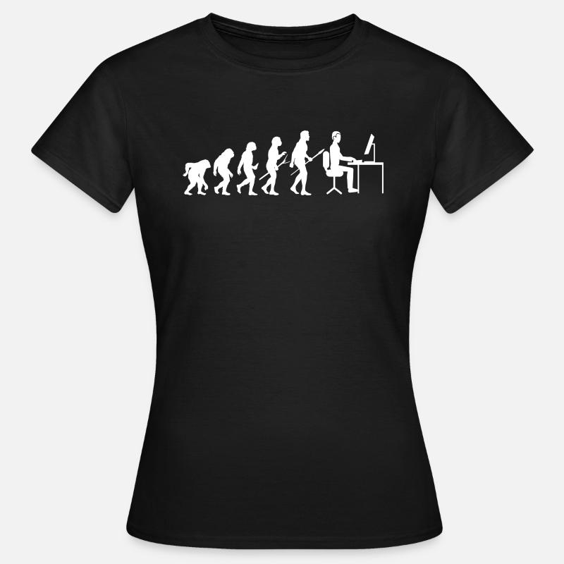 Evolution Computer Geschenk Laptop PC - Frauen T-Shirt - Schwarz