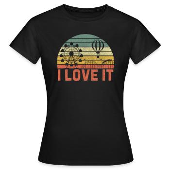 Montagnes russes Parc d’attractions Rummel Foire foraine - T-shirt Femme - noir - Devant - AI Model Female 172 dark (172cm)