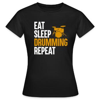 Drummer Drummer Drums Saying Drumsticks - Women's T-Shirt - black - Front - AI Model Female 172 dark (172cm)