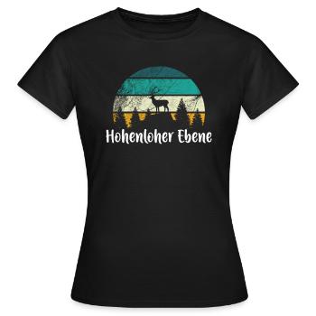Hohenloher Ebene - Frauen T-Shirt - Schwarz - Vorne - AI Model Female 172 dark (172cm)