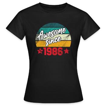Awesome since 1986, Legend since 1986 - T-shirt Femme - noir - Devant - AI Model Female 172 dark (172cm)