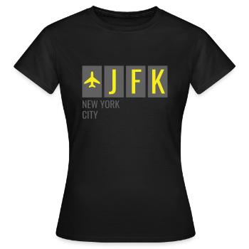 JFK New York City Airport Code - Women's T-Shirt - black - Front - AI Model Female 172 dark (172cm)