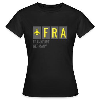 FRA Francfort Code allemand de l’aéroport - T-shirt Femme - noir - Devant - AI Model Female 172 dark (172cm)