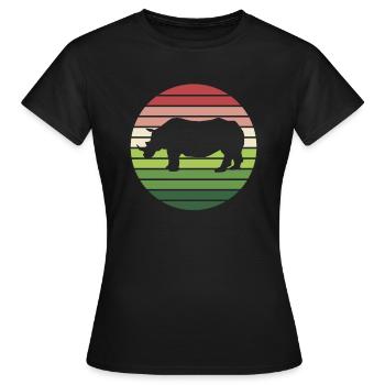 Rhinocéros animal Afrique Pachydermes Faune africaine - T-shirt Femme - noir - Devant - AI Model Female 172 dark (172cm)