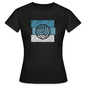 Retro Volleyball Beach Volleyball Volleyballer - Frauen T-Shirt - Schwarz - Vorne - AI Model Female 172 dark (172cm)