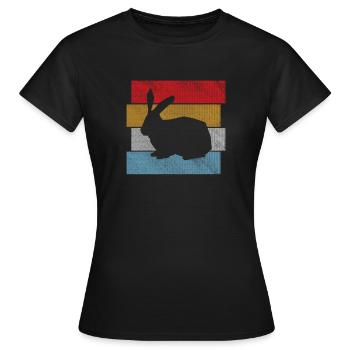 Kaninchen Hase Karnickel Rammler - Frauen T-Shirt - Schwarz - Vorne - AI Model Female 172 dark (172cm)