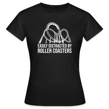 Roller Coaster Amusement Park Kirmes Amusement Park - T-shirt Femme - noir - Devant - AI Model Female 172 dark (172cm)