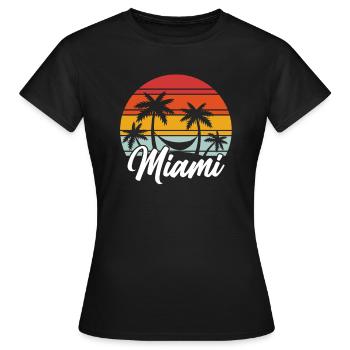 Retro Miami - Frauen T-Shirt - Schwarz - Vorne - AI Model Female 172 dark (172cm)