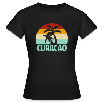 Curacao - Frauen T-Shirt - Schwarz - Vorne - AI Model Female 172 dark (172cm)