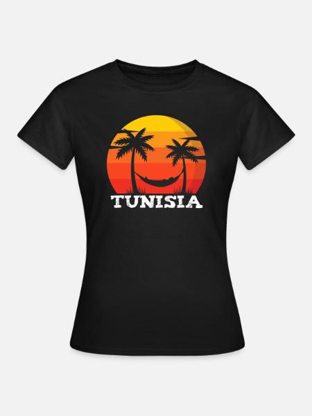Tunisie Souvenir d’été Vacances Soleil Cadeau - T-shirt Femme - noir