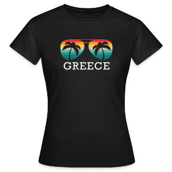 Grèce Voyage Vacances Été Soleil Souvenir - T-shirt Femme - noir - Devant - AI Model Female 172 dark (172cm)