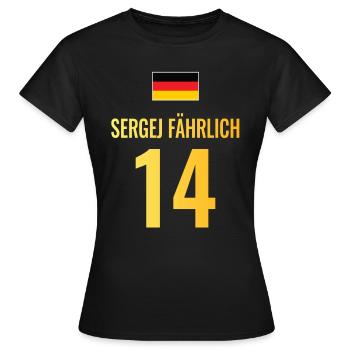 Fußball Sauf Trikot Deutschland Mallorca Gruppen - Frauen T-Shirt - Schwarz - Vorne - AI Model Female 172 dark (172cm)