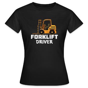 Chariot élévateur Élévateur Élévateur Entrepôt - T-shirt Femme - noir - Devant - AI Model Female 172 dark (172cm)