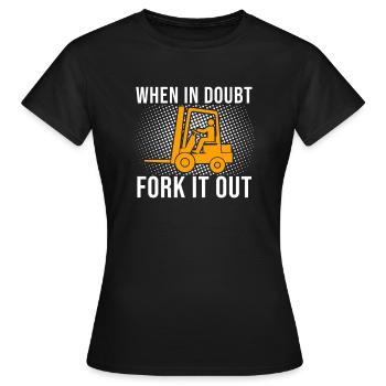 Chariot élévateur Élévateur Élévateur Entrepôt - T-shirt Femme - noir - Devant - AI Model Female 172 dark (172cm)