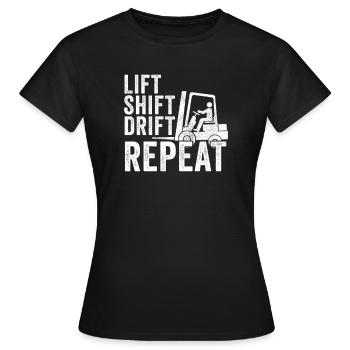 Chariot élévateur Élévateur Élévateur Entrepôt - T-shirt Femme - noir - Devant - AI Model Female 172 dark (172cm)