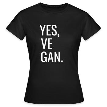 Yes We Can Vegan protection des animaux - T-shirt Femme - noir - Devant - AI Model Female 172 dark (172cm)