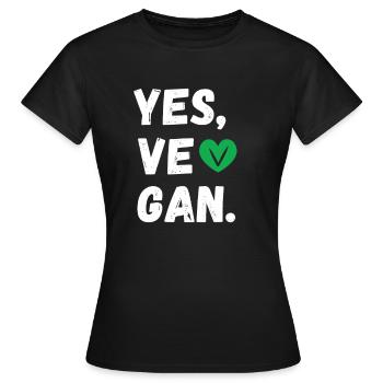 Yes We Can Vegan protection des animaux - T-shirt Femme - noir - Devant - AI Model Female 172 dark (172cm)