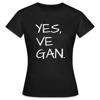 Yes We Can Vegan protection des animaux - T-shirt Femme - noir - Devant - AI Model Female 172 dark (172cm)