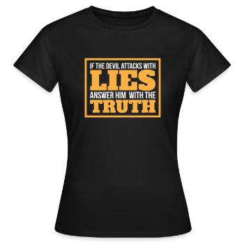 Christianisme Chrétiens Foi Églises Christ Bible - T-shirt Femme - noir - Devant - AI Model Female 172 dark (172cm)