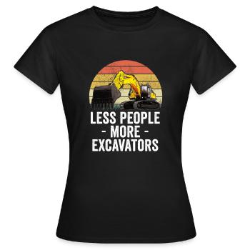 Excavator Excavator Excavator Construction Site Road Construction - Women's T-Shirt - black - Front - AI Model Female 172 dark (172cm)