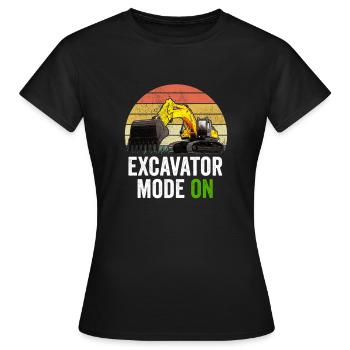Excavator Excavator Excavator Construction Site Road Construction - Women's T-Shirt - black - Front - AI Model Female 172 dark (172cm)