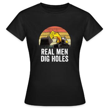 Excavator Excavator Excavator Construction Site Road Construction - Women's T-Shirt - black - Front - AI Model Female 172 dark (172cm)