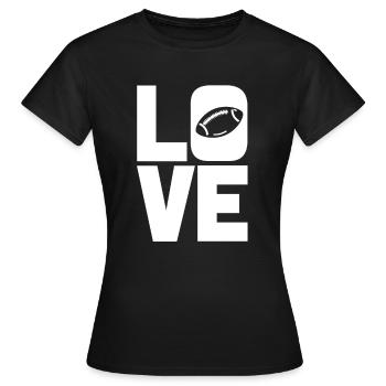 J’adore le football américain et le rugby - T-shirt Femme - noir - Devant - AI Model Female 172 dark (172cm)