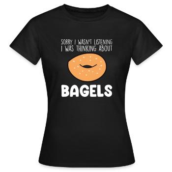 Bagels Funny Bagel Lover Backen - Frauen T-Shirt - Schwarz - Vorne - AI Model Female 172 dark (172cm)