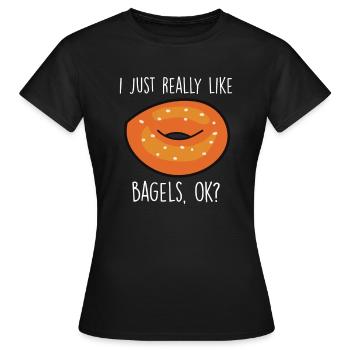 Bagels Funny Bagel Lover Backen - Frauen T-Shirt - Schwarz - Vorne - AI Model Female 172 dark (172cm)
