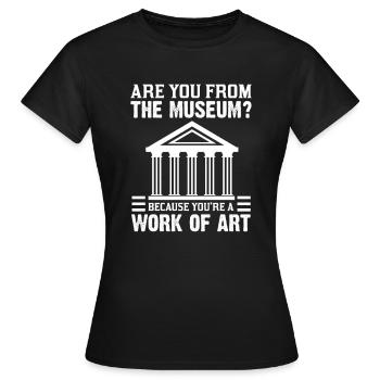 Musée Funny Design Musées - T-shirt Femme - noir - Devant - AI Model Female 172 dark (172cm)