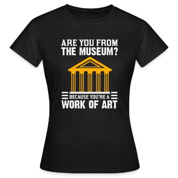 Visite du musée Hommes Femmes Design Musées - T-shirt Femme - noir - Devant - AI Model Female 172 dark (172cm)