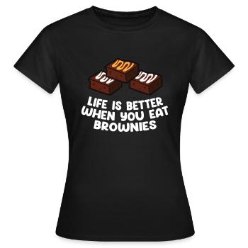 Brownies Bake Chocolate Brownie Baker - T-shirt Femme - noir - Devant - AI Model Female 172 dark (172cm)