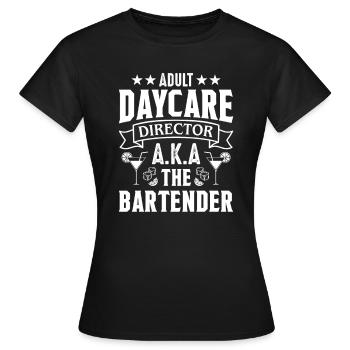 Serveuse Barman Serveur serveur - T-shirt Femme - noir - Devant - AI Model Female 172 dark (172cm)
