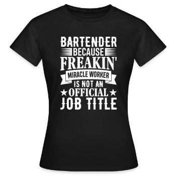 Waitress Bartender Waiter Server - Women's T-Shirt - black - Front - AI Model Female 172 dark (172cm)